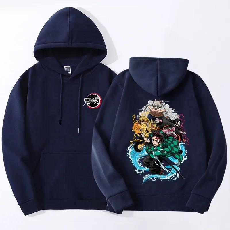 Demon Slayer Anime Hoodie Men Women Tanjirou Nezuko Sweatshirts Kimetsu No Yaiba Oversize Japan Anime Sudaderas Pullover