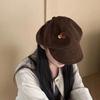 Y2k Double Button Berets Hat Japanese Painter Hat Retro Corduroy Baseball Cap  Winter