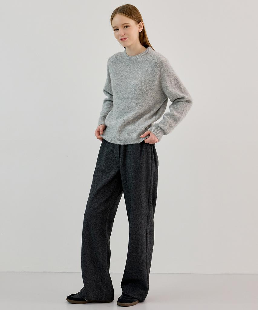 KNOWING Wool String Slacks (Charcoal)