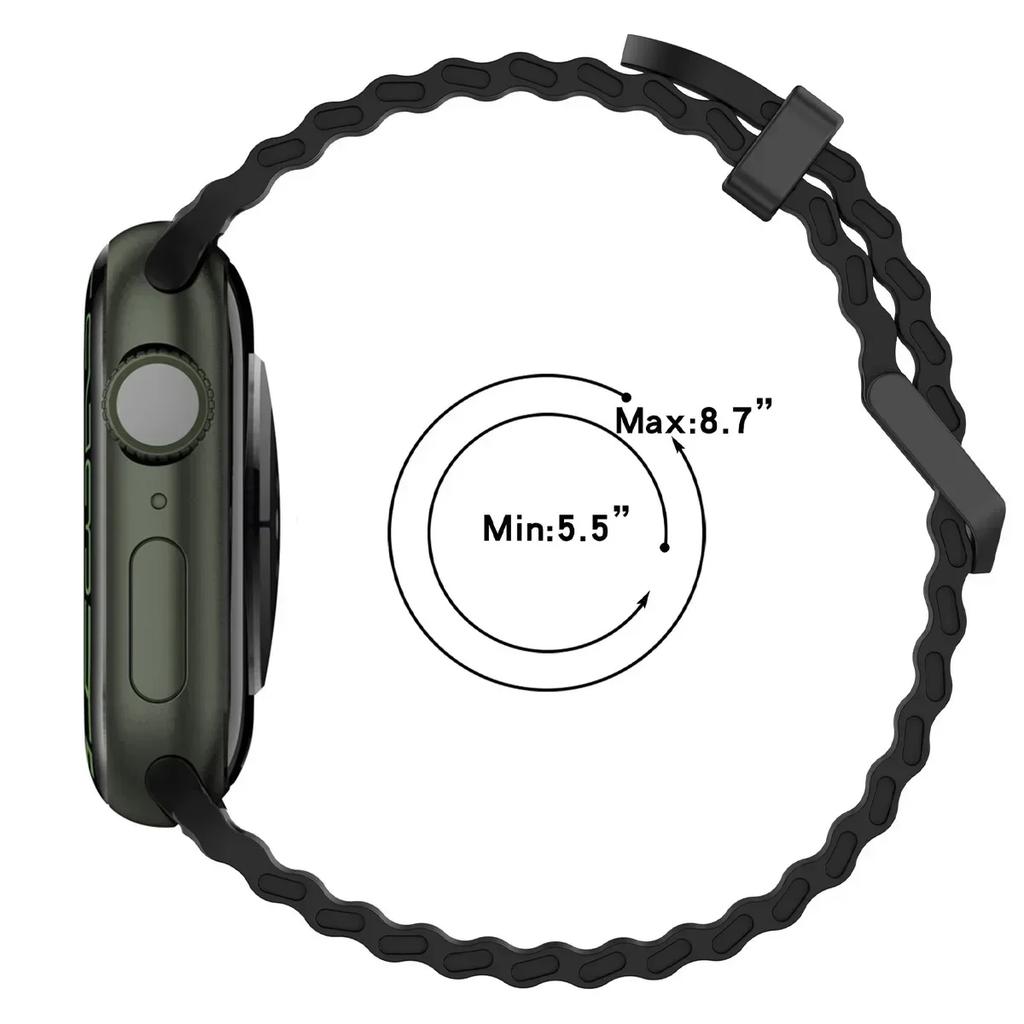 Cinturino in Silicone per Apple Watch Ultra 2 49mm 46 45 44 42mm 38mm 41mm 40mm Cinturino Sportivo per IWatch Serie 9 8 7 6 SE 5 4 3 2 Correa
