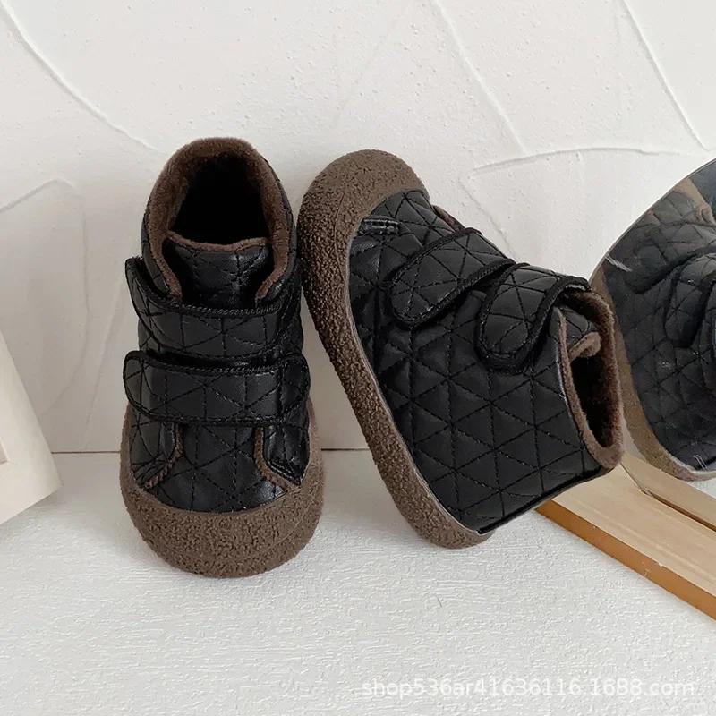 New Gril Sneaker Versatile Simple Comfort Child Sneakers Light Comfort Girl Shoes Warm Winter Boy Shoe Casual Cotton Shoe Tenis