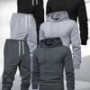 Mens Casual Sport Hoodie Set Loose Fit Long Sleeve Cotton Blend Tracksuit