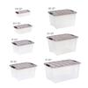 Stackable 5.8 Qt Plastic Storage Bin with Lid Clear Totes Home Office Garage Organization Durable Storage Containers with Secure
