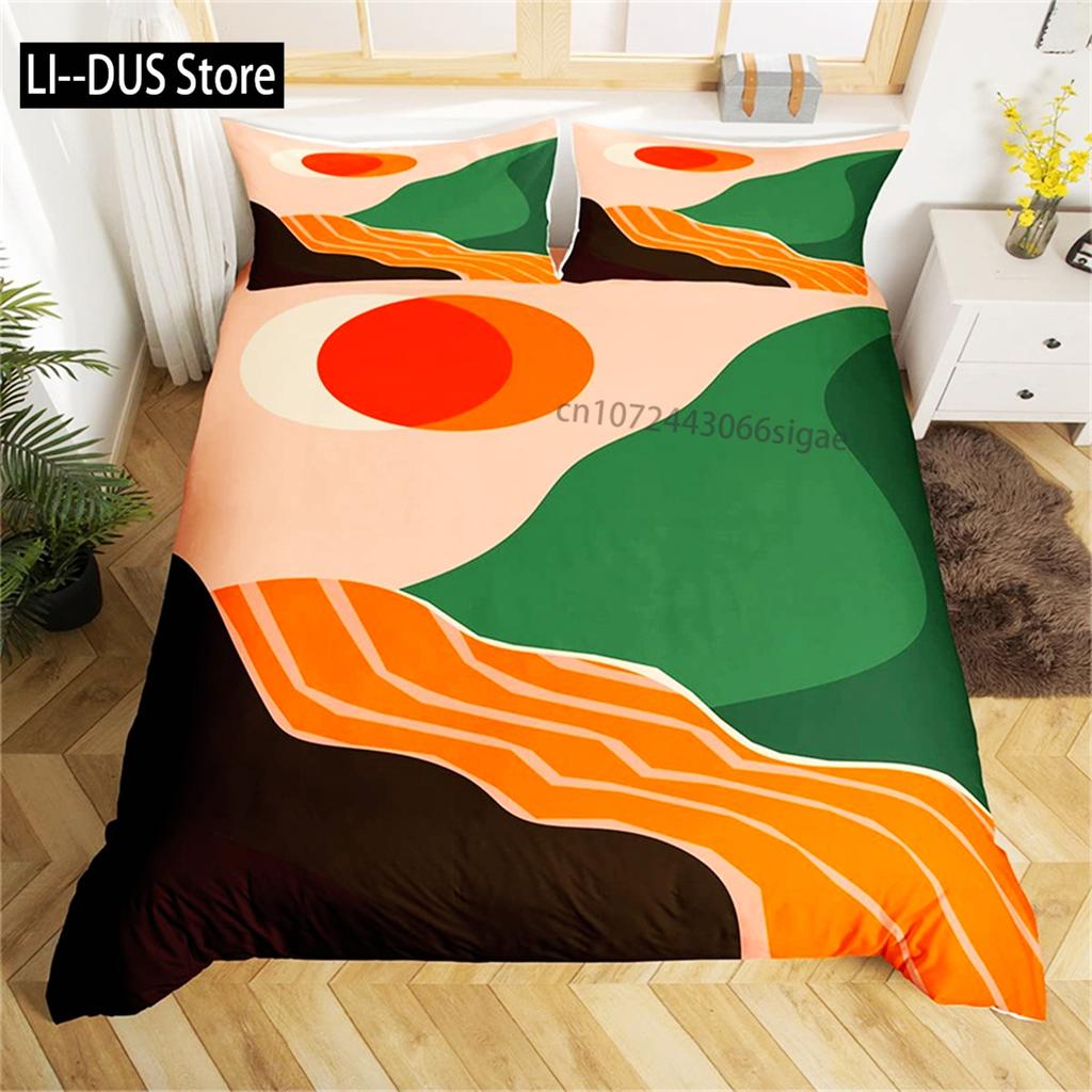 Bettbezug Farbabstimmung Abstrakte Landschaft Einzel King Queen Bauernhausstil Bettwäscheset Mikrofaser Mann Frau Schlafzimmer Dekor