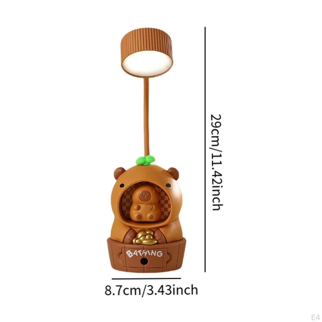Capybara Desk Lamp Night Light Rechargeable,Novelty,with Pencil Sharpener Table for Bedroom