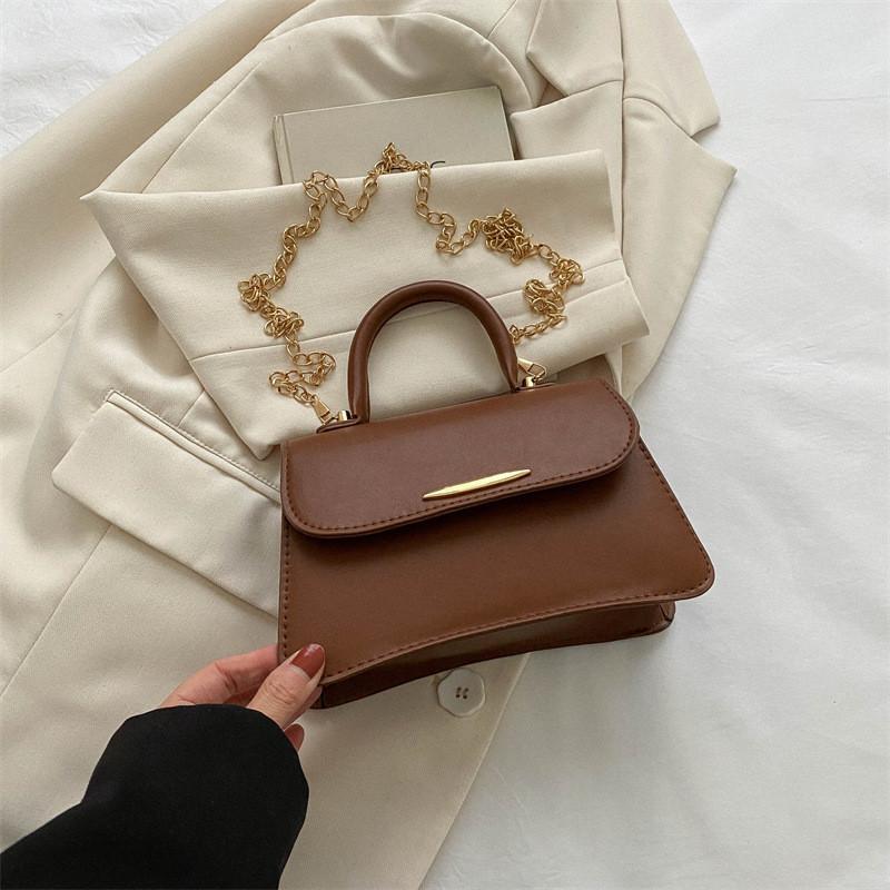 Chic Korean Style Chain Small Square Bag For Fall Trendy Casual Crossbody Handbag