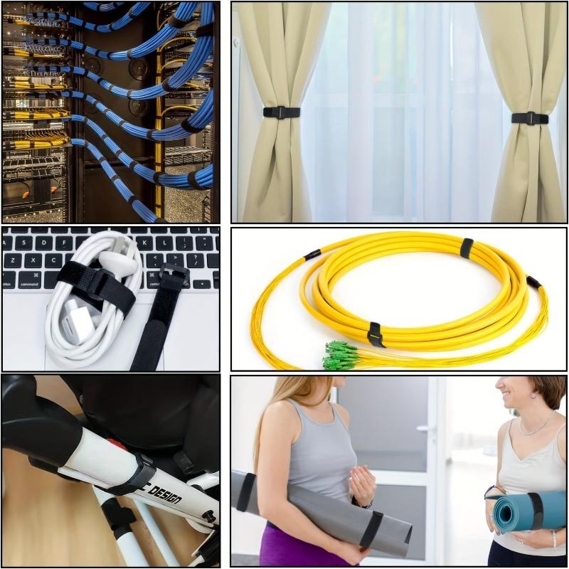 5/10Pcs Straps Black Width 20mm Nylon Zip Ties Reusable Self-adhesive Hook and Loop Cinch Straps Adjustable Fastener Cable Straps