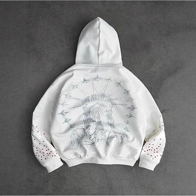Herren Y2k Langarm Reißverschluss Hoodie Grafik Streetwear Kapuzenpullover Jacke