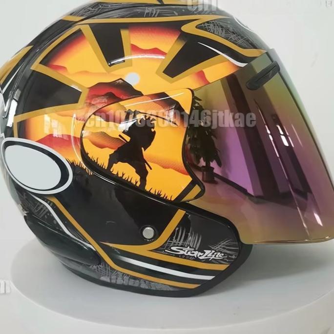 

Ram3 Pedrosa Samurai Half Helmet Men and Women Motorcycle Off-Road Summer Helmet Downhill Racing Mountain Cross Casco Capacete XXL