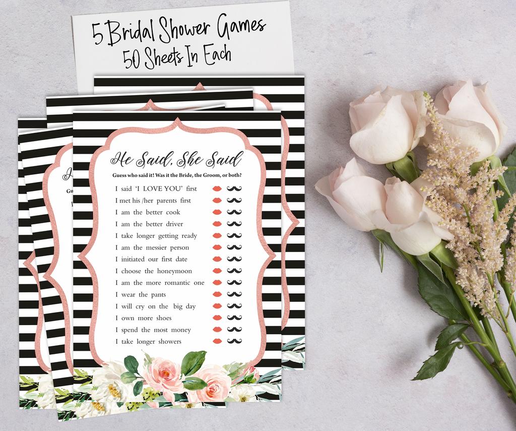 Inkdotpot Zestaw 5 gier na wieczór panieński o tematyce pasków (Atrakcje dla 50 Gości) Zestaw Zabaw na Wieczór Panieński