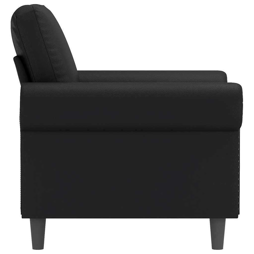 Vidaxl Armchair, Black, 60 Cm, Upholstered In Faux Leather