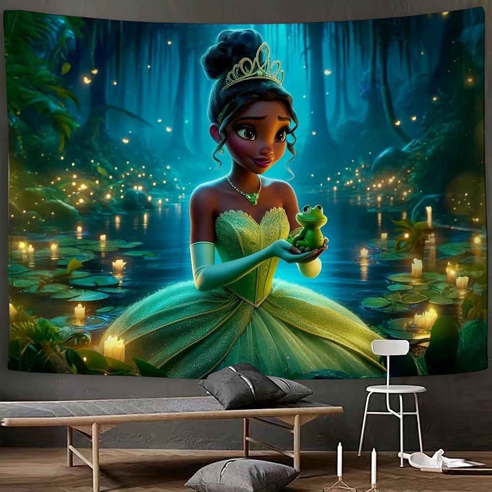 Princess Tiana Banner Background Customizable Name with Age Number Children's Birthday Party Decoration Baby Shower Arrangement