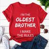 Oldest Brother Outfit I Make The Rules Matching Funny Sibling T-shirt for Men Fashion Trend T-shirt O-neck Tshirt Casual Tshirt