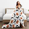 Halloween Pumpkins Spooky Knitted Blankets Fleece Bat Gothic Cartoon Soft Throw Blankets for Bedroom Sofa Bed Rug
