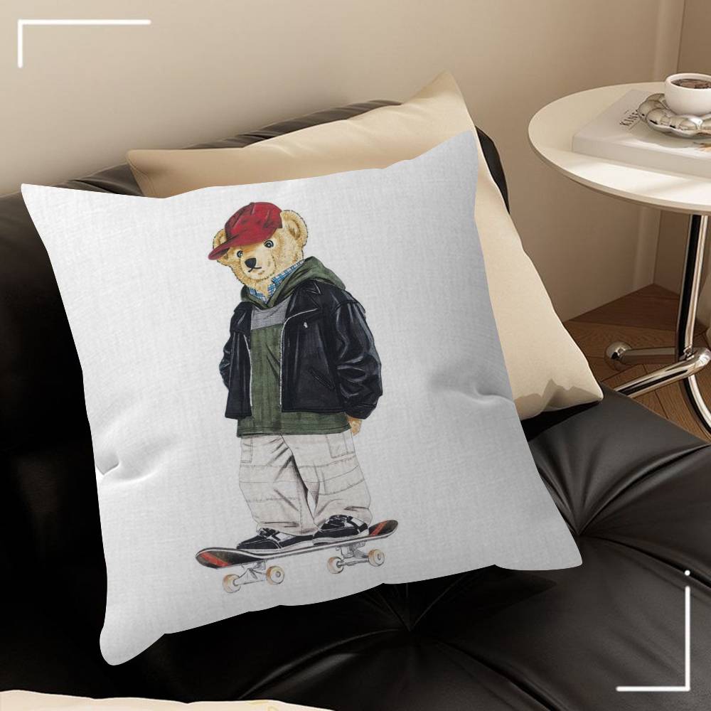 cute Furry cute Bear Polo    Cushion Cover Pillow Cover Decor Pillowcase Printed Cushion Case for Couch
