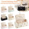 Floral Printed Cosmetic Bag Wide Opening Travel Makeup Case Toiletry Organizer Bag for Women Girls Travel