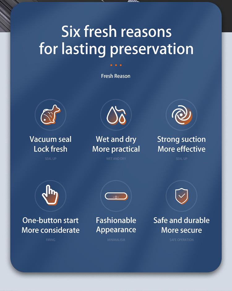 Automatinis vakuuminis pakavimo aparatas sausiems ir šlapiems maisto produktams - Kompaktiškas buitinis modelis