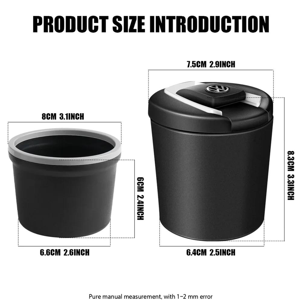 2025 Hot Car Cigarette Ashtray Cup Portable LED Smoke Car Ashtray Smoke For Volkswagen VW R GTI Jetta Golf Passat Polo Touareg T