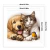 Vollstickerei Öko-Baumwollgarn 11CT Gedrucktes Katzen-Hunde-Kreuzstich-Set 40x40cm