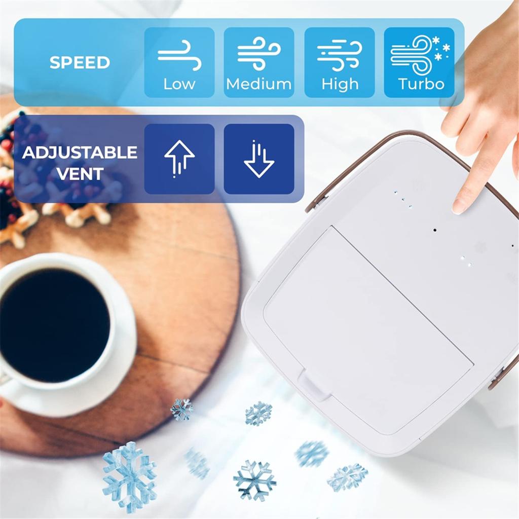 New Portable Evaporative Air Cooler - USB-Rechargeable Mini Swamp Cooler with Humidifier for Indoor and Outdoor Use