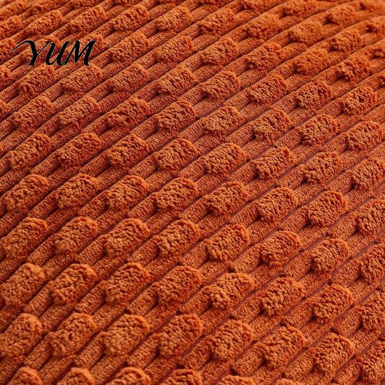 Durable Washable Hidden Zipper Shams Bohemian Corduroy Throw Pillow Cover, Soft Solid Color Decorative Cushion Case, Easy Clean Removable Protectors