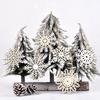 24pcs/box Christmas Wooden Snowflake Flake Hanging Can Doodle Diy Wooden Flake Christmas Decoration Hanging Decoration