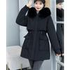 Autumn and Winter Women's Solid Color Detachable Korean Version Waist Hooded Pie To Overcome Thickening Warm Women's Jacket 5 Colors