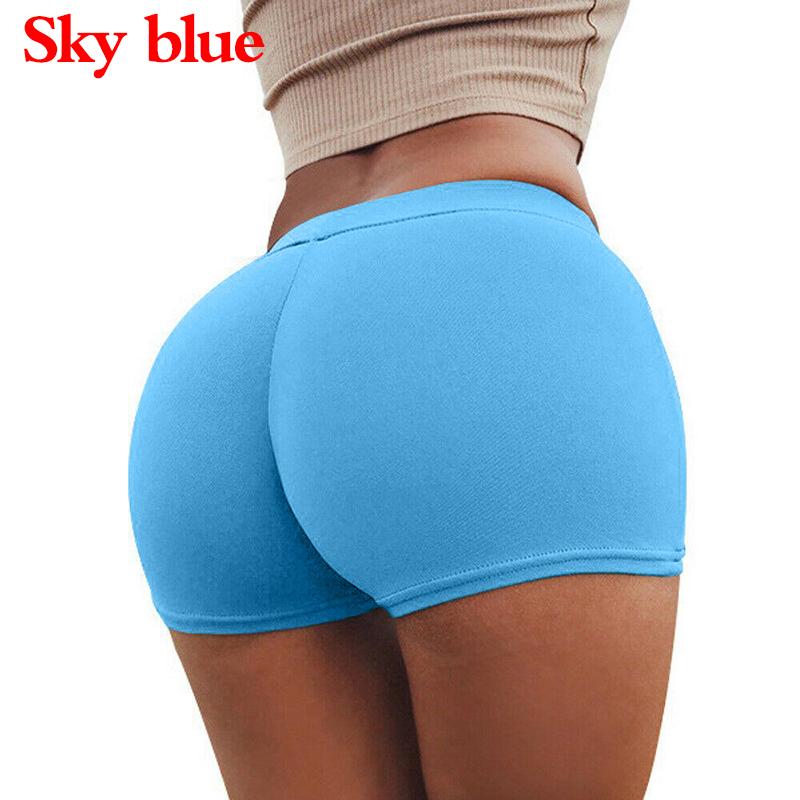 Damen Skinny Slim Jogginghose Sommerhose Trainingsshorts Fitnessstudio Sporthose Yoga Einfarbig Bequem