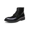 Men's European-American Leather Knight Boots: Large Size, Fashionable, Casual, Thick Sole, Height-Boosting, Winter-Autumn Dr. Martens Style.