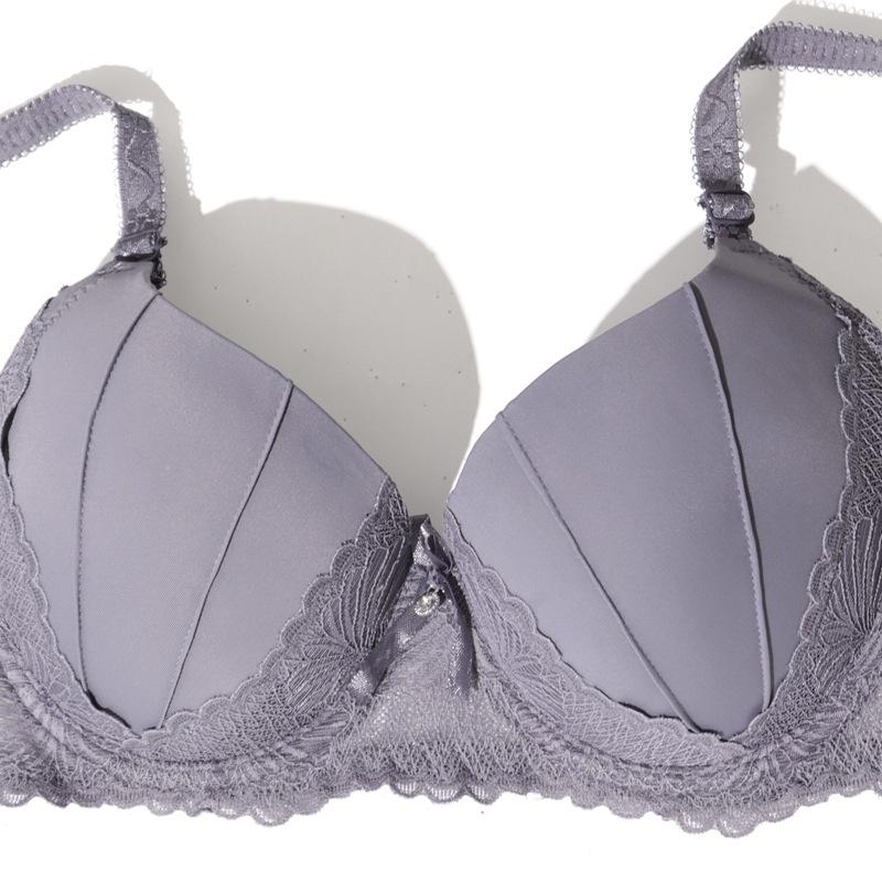 Women S Push Up Underwire Bra Lace Trim Detachable Straps Bow Decor