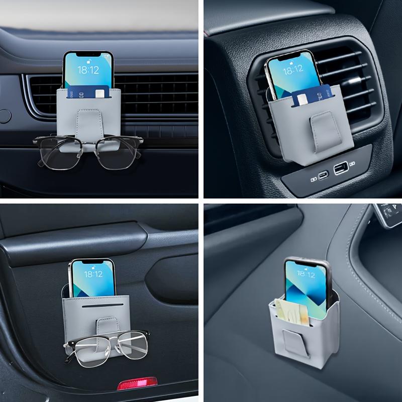 Multi-Functional Car Air Vent-Mounted Storage Organizer Box with Adhesive Suction Cup | Dashboard Organizer with Phone Holder
