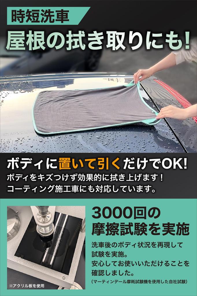 Absorbency RechargePlus Car Wash Super Extra Thick Microfiber Medium Size x Set of 2 [Third-Party Tested] Towel, Absorbent, 800GSM, Cloth,