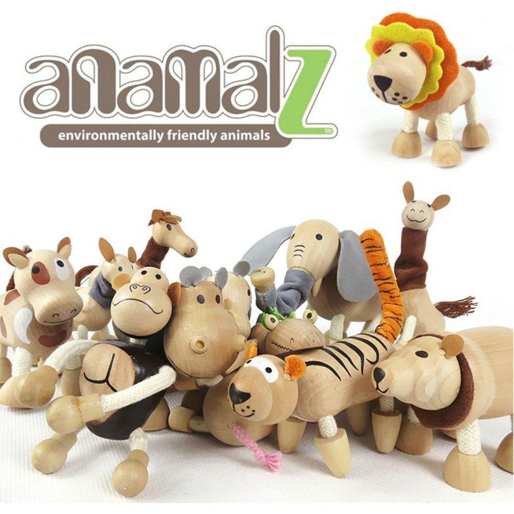 Movable Joint Simulation Animal Model Giraffe Lion Bendable Wild Animal Figure  Room Decoration