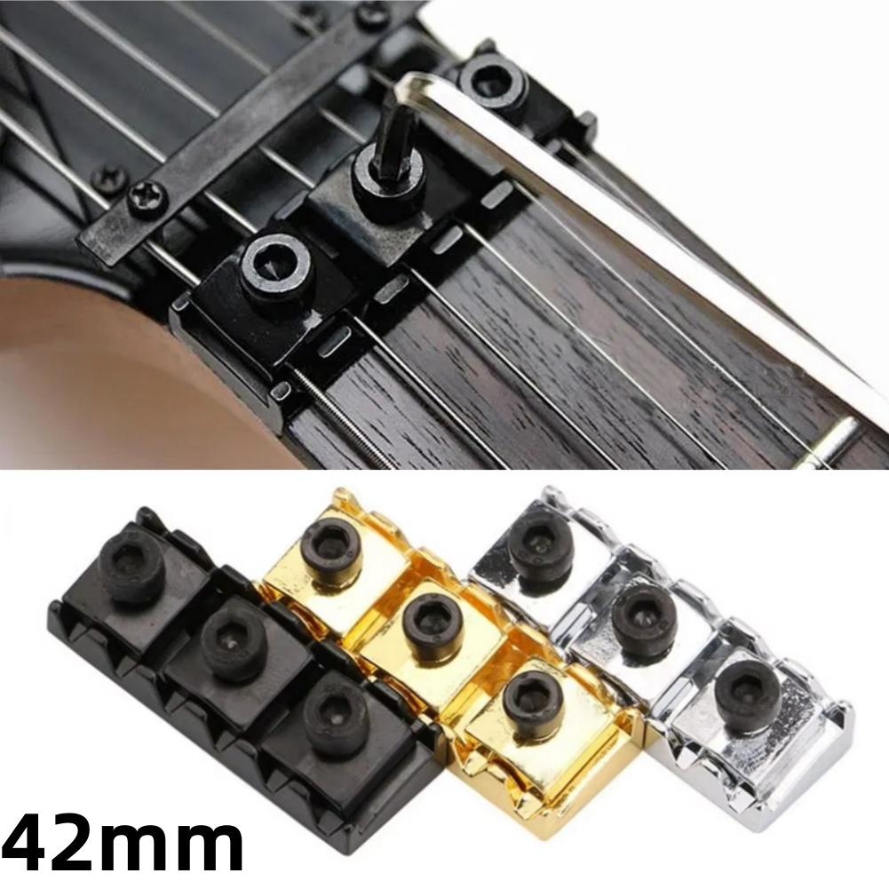 42mm Metal Lock Nut for Floyd Rose Tremolo System, Electric Guitar String Lock Replacement Parts with Screws & Wrench