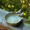 Bird Garden - Bird Bath Bird Feeder Bird Bowl Ceramic Water Bath Bird Bath Feeding Station Garden Decoration(15 * 15 * 7.5CM)
