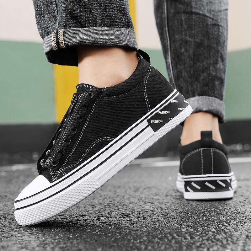 

Мужская обувь лето новая модная тенденция студенческие парусиновые туфли низкие универсальные интернет-знаменитость уличный стиль шнуровка повседневная обувь 44