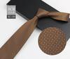 Men'S Tie British Retro Dark Brown Coffee Gold Striped Gentleman'S Suit Shirt Dress Professional High-End Hand Style