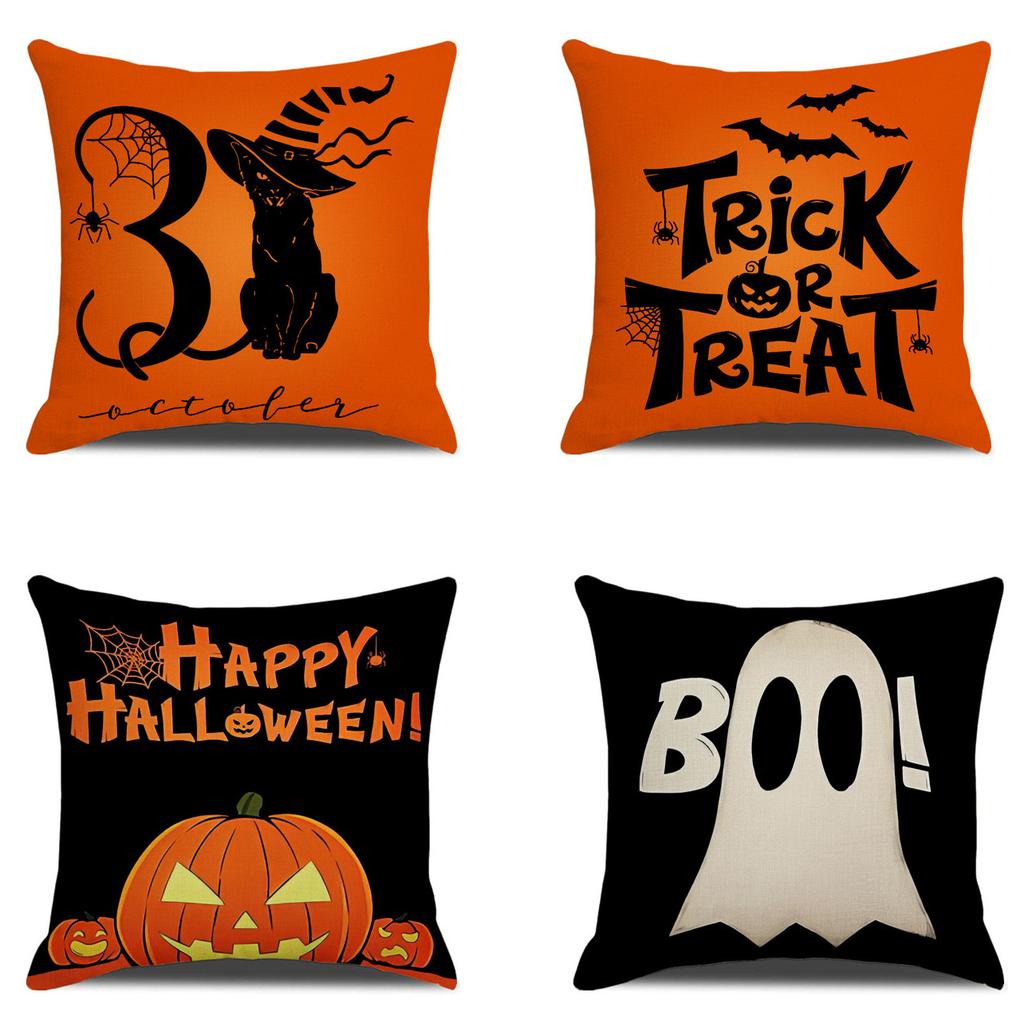 Halloween Pillowcase Pumpkin Skull Funny Ghost Cushion Cover Sofa Living Room Decoration Pillow