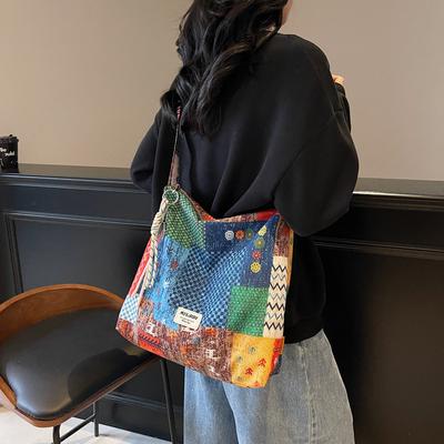 Mode-Tasche große Kapazität Damen Ethno-Stil Patchwork-Tasche 2025 neu böhmischer Stil Schulter-Umhängetasche