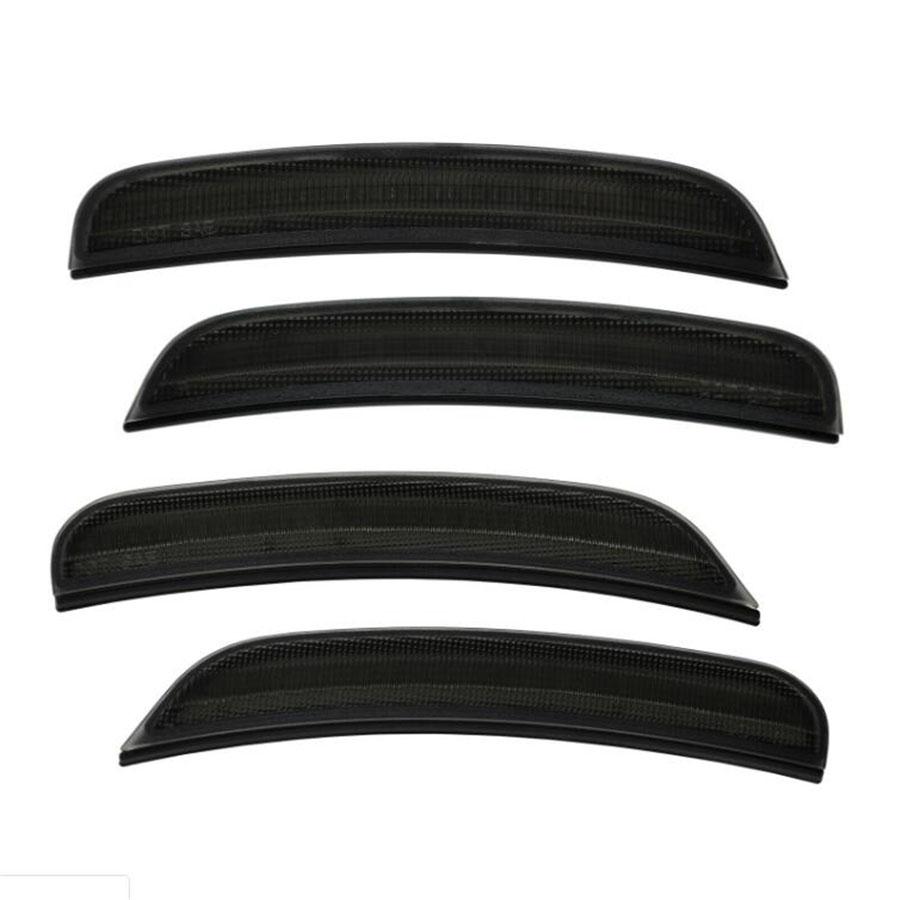 4Pcs Front Rear Amber+Red Side Marker Smoke Lens Fit For Dodge Charger 2015-2018