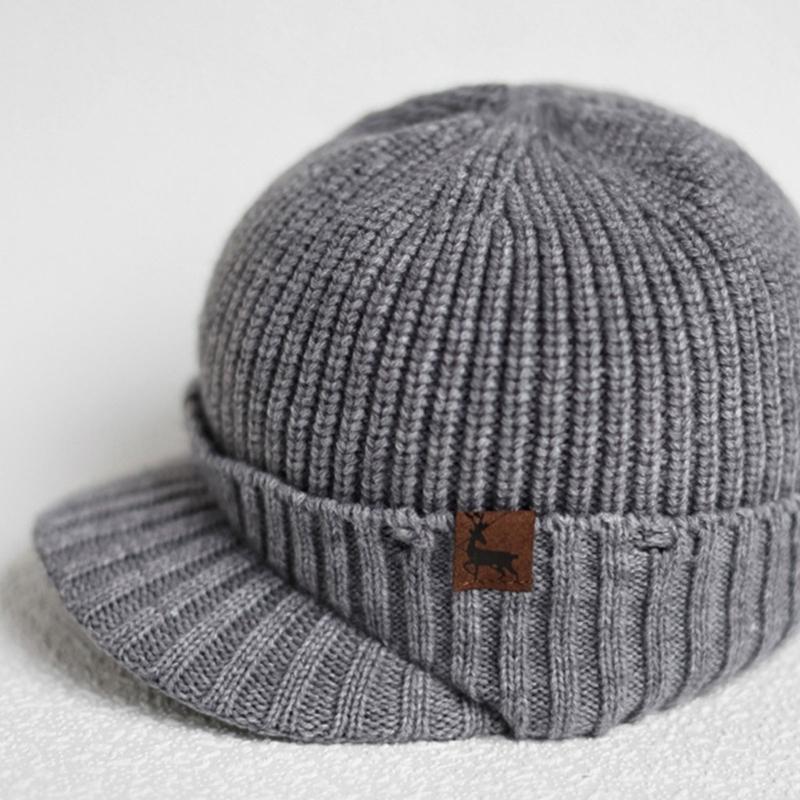 Ribbed Knit Equestrian Cap Fleece Lining Unisex Style Perfect For Daily Commute And Sports
