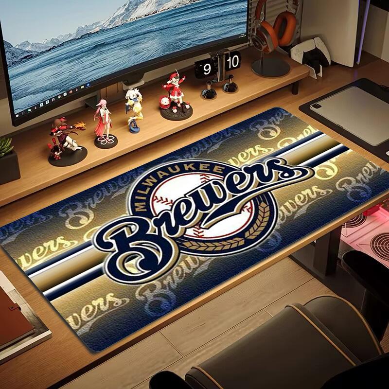 Milwaukee Brewers Color Mouse Pad Large Gaming Table Cushion Non-slip Laptop Tablet Big Mousepad XXL Mat Mini PC Playmat With Lock Edge