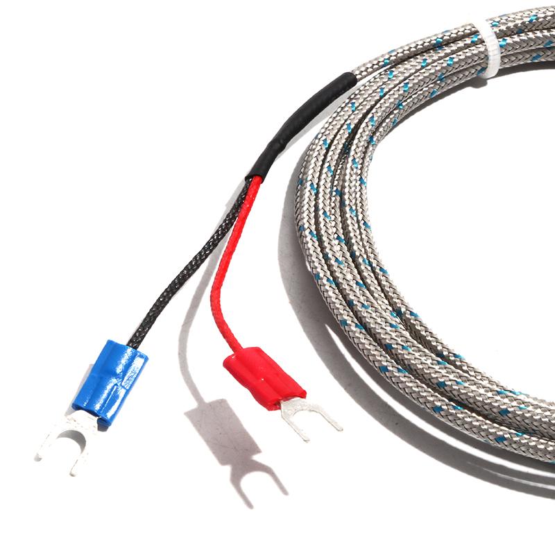 Sondă de temperatură cu termocuplu de tip K 1M Sârmă ecranată metalică rezistentă la temperaturi înalte Sondă simplă goală îndrăzneață