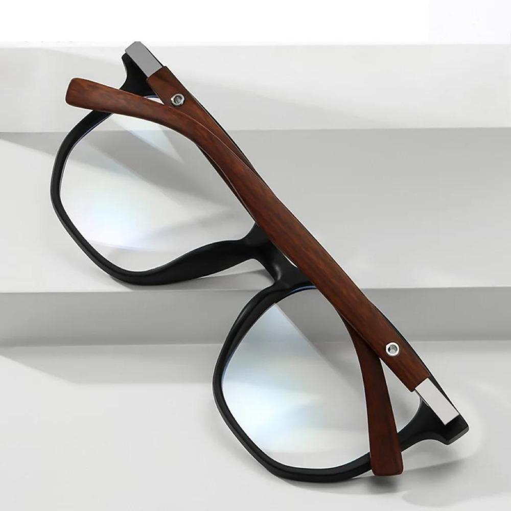 0~ -600 TR90 Neutral Myopia Glasses Wood Grain Metal Frame Anti Blue Light Comfortable Nose Pads Durable Hinge Myopia Glasses