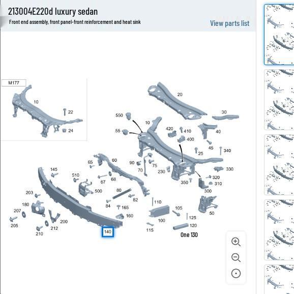 Mercedes-Benz W213 E-Class Front Bumper Collision Beam