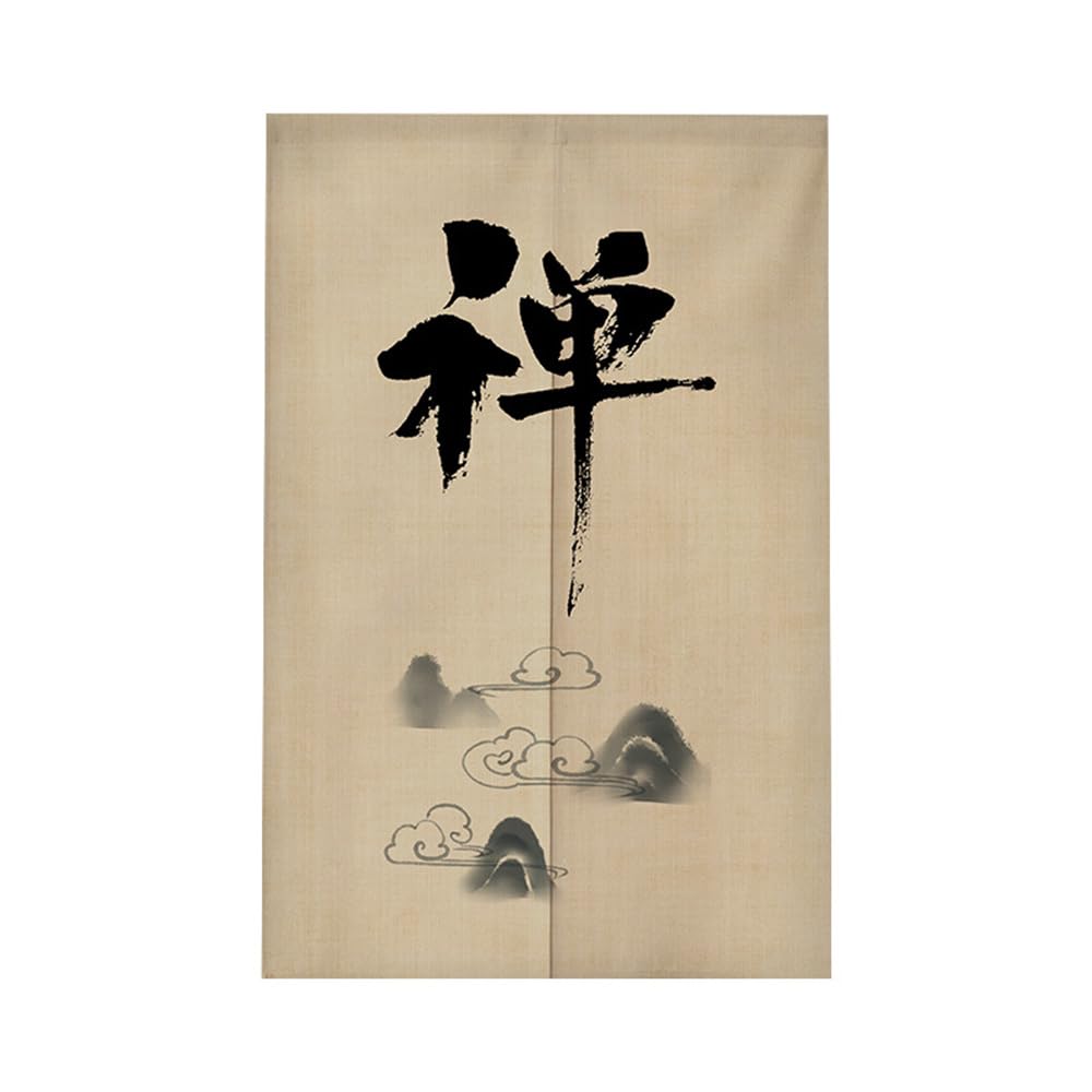 Bamboo Mat Japanese Noren Doorway Curtain Cotton Linen Chinese Style Door Curtain Window Treatment Tapestry Shading Decorative