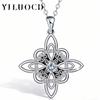 Thailändisches Silber-Triskele-Symbol und Hexenknoten-Halskette mit mehreren Zirkonia-Triskelion Irischer Schmuck Valentinstagsgeschenk