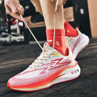 New Professional Running Shoes Carbon Plate Breathable Mesh Surface Fitness Soft Sole Ultra-light Shock Absorption Sports Shoes