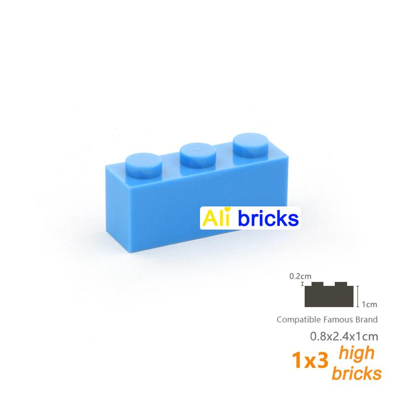 60pcs DIY Building Blocks Thick Figures Bricks 1x3 Dots Educational Creative Size Compatible With 3622 Plastic Toys for Children