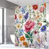 Yuzhiyu Floral Shower Curtain - Water-Resistant Polyester, Fashion Print, 71X71", Machine Washable, 12 Hooks